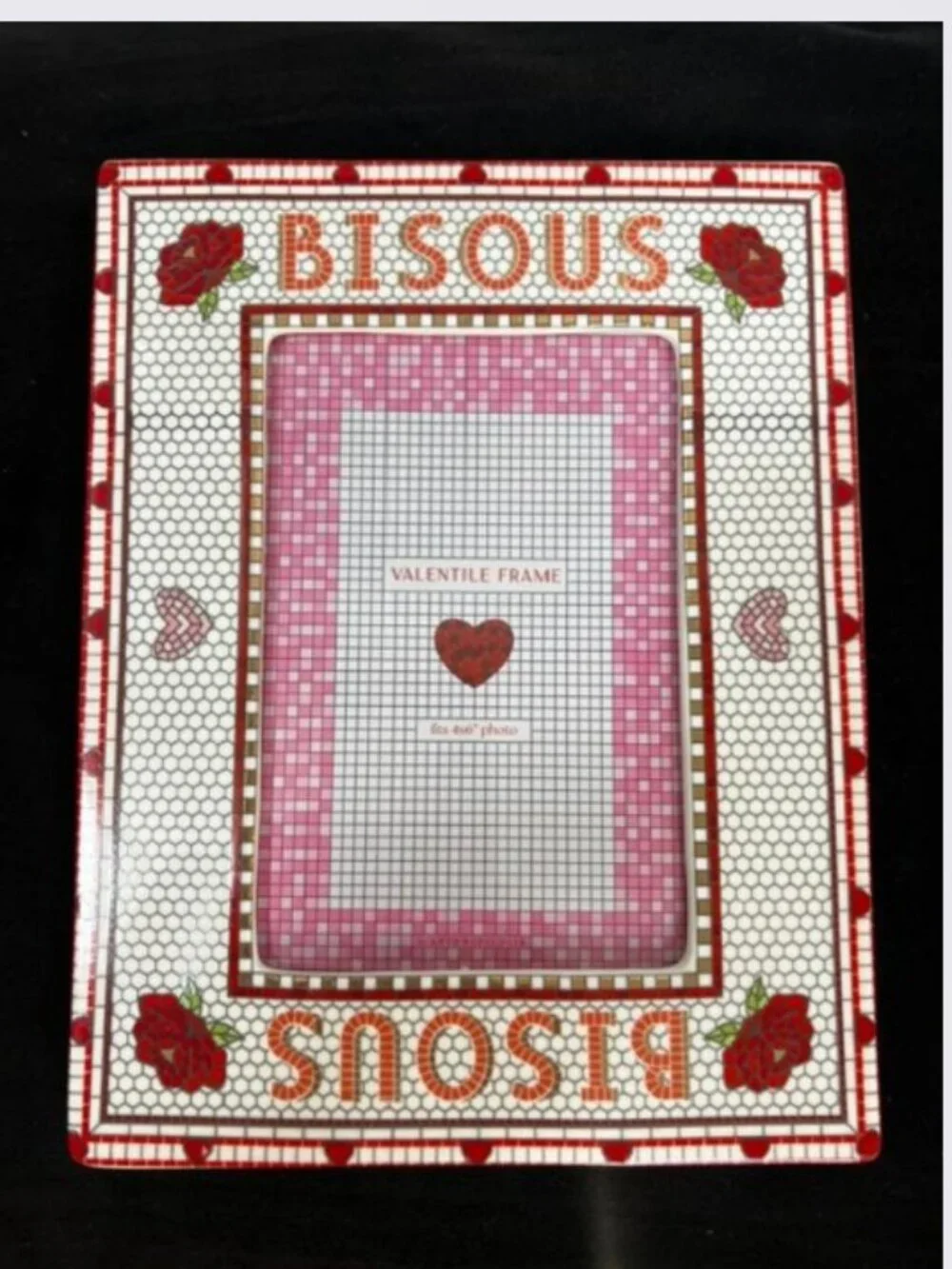 Anthropologie The Bistro Tile Stoneware Frame with 24k Gold Decals – 4 x 6 - NWT